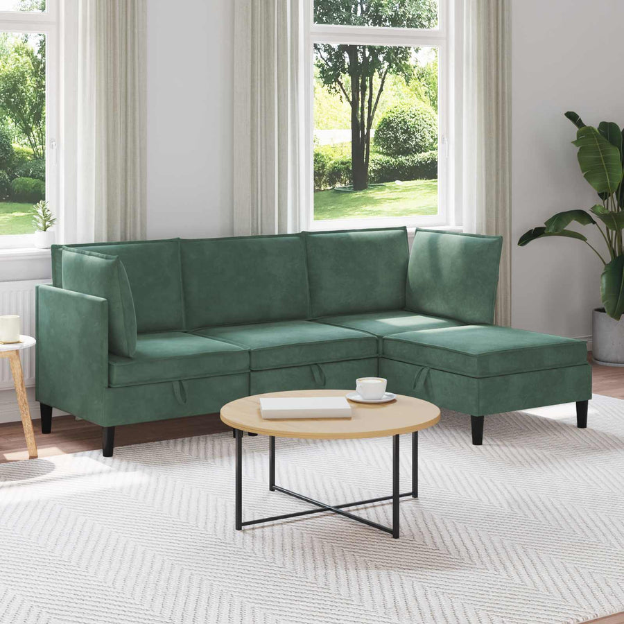 Woonkamer Meubelset met kussen 4 pcs Zeegroen Fluweel