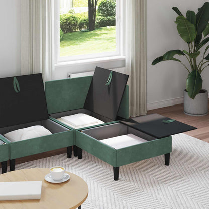 Woonkamer Meubelset met kussen 4 pcs Zeegroen Fluweel