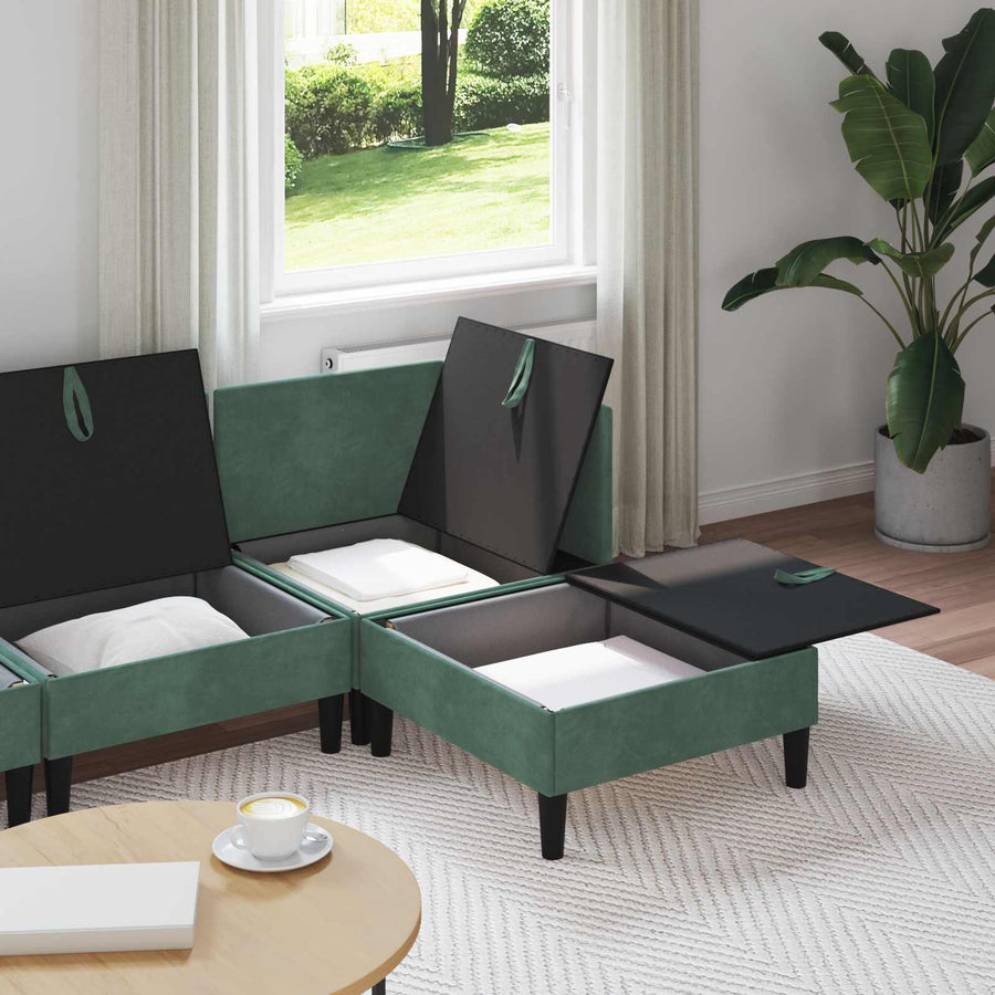 Woonkamer Meubelset met kussen 4 pcs Zeegroen Fluweel