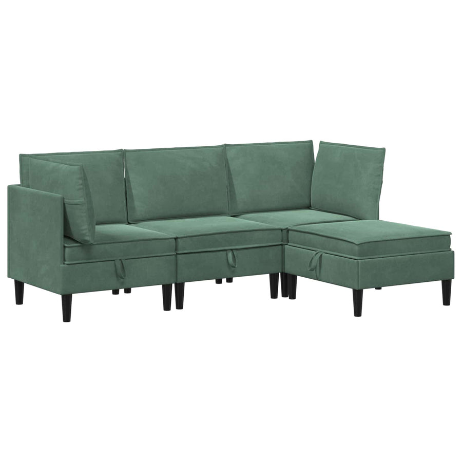 Woonkamer Meubelset met kussen 4 pcs Zeegroen Fluweel