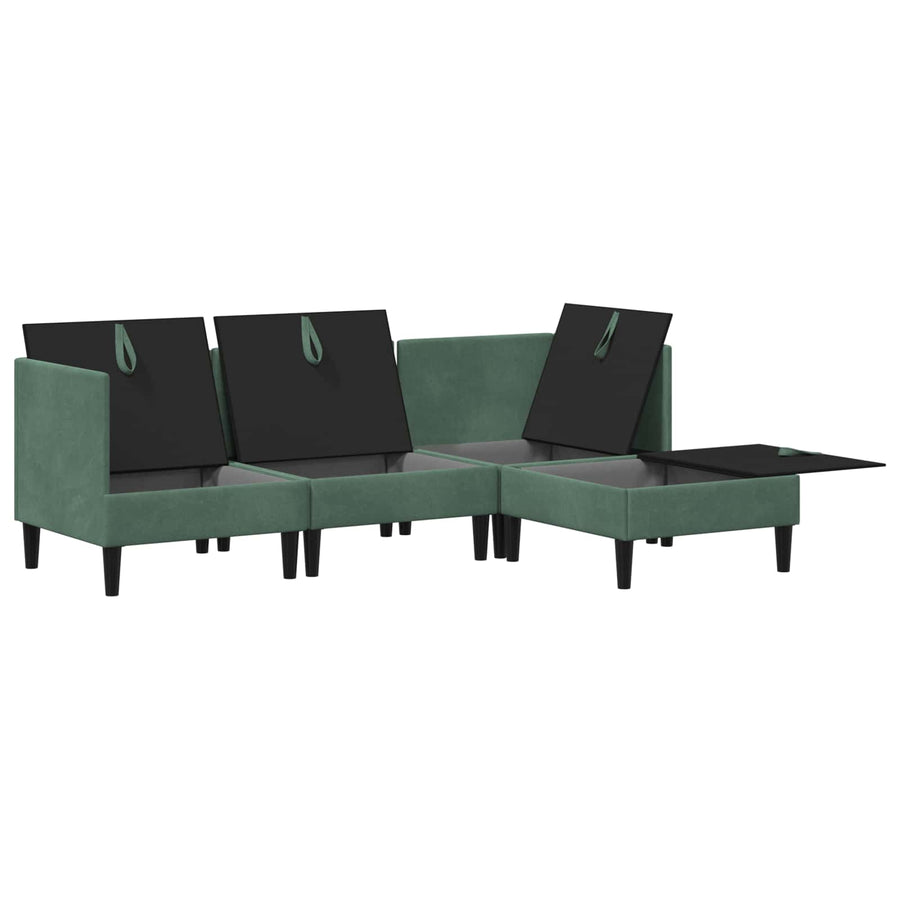 Woonkamer Meubelset met kussen 4 pcs Zeegroen Fluweel