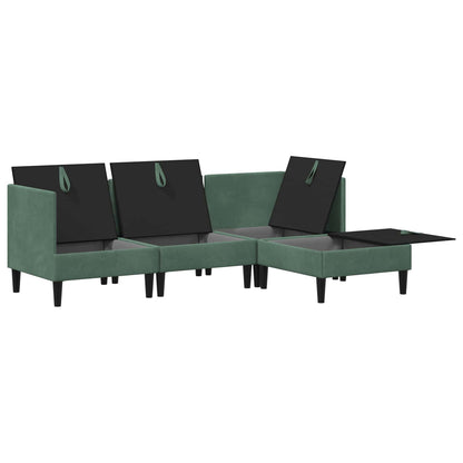 Woonkamer Meubelset met kussen 4 pcs Zeegroen Fluweel