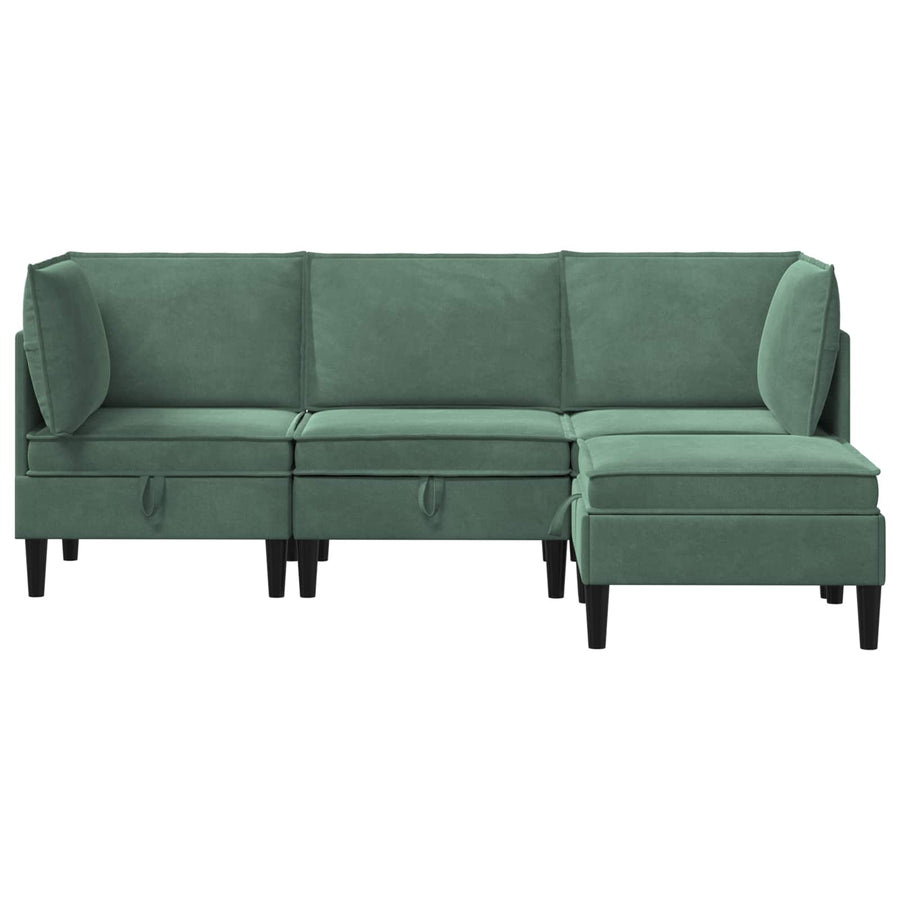 Woonkamer Meubelset met kussen 4 pcs Zeegroen Fluweel