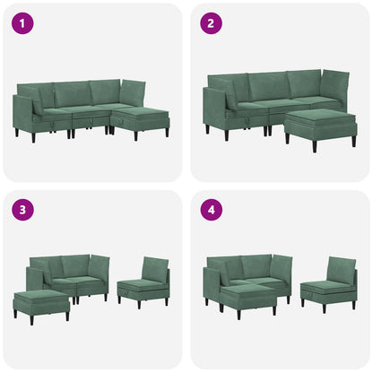 Woonkamer Meubelset met kussen 4 pcs Zeegroen Fluweel