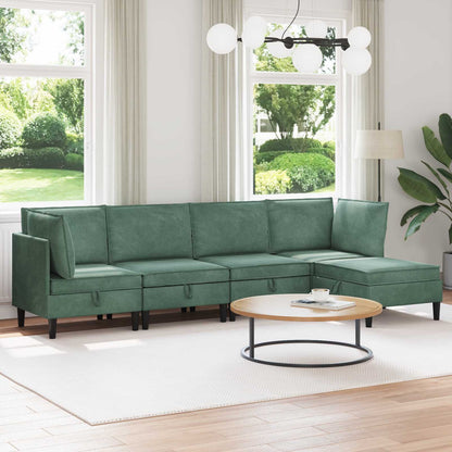 Woonkamer Meubelset met kussen 5 pcs Zeegroen Fluweel