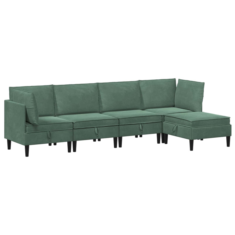 Woonkamer Meubelset met kussen 5 pcs Zeegroen Fluweel