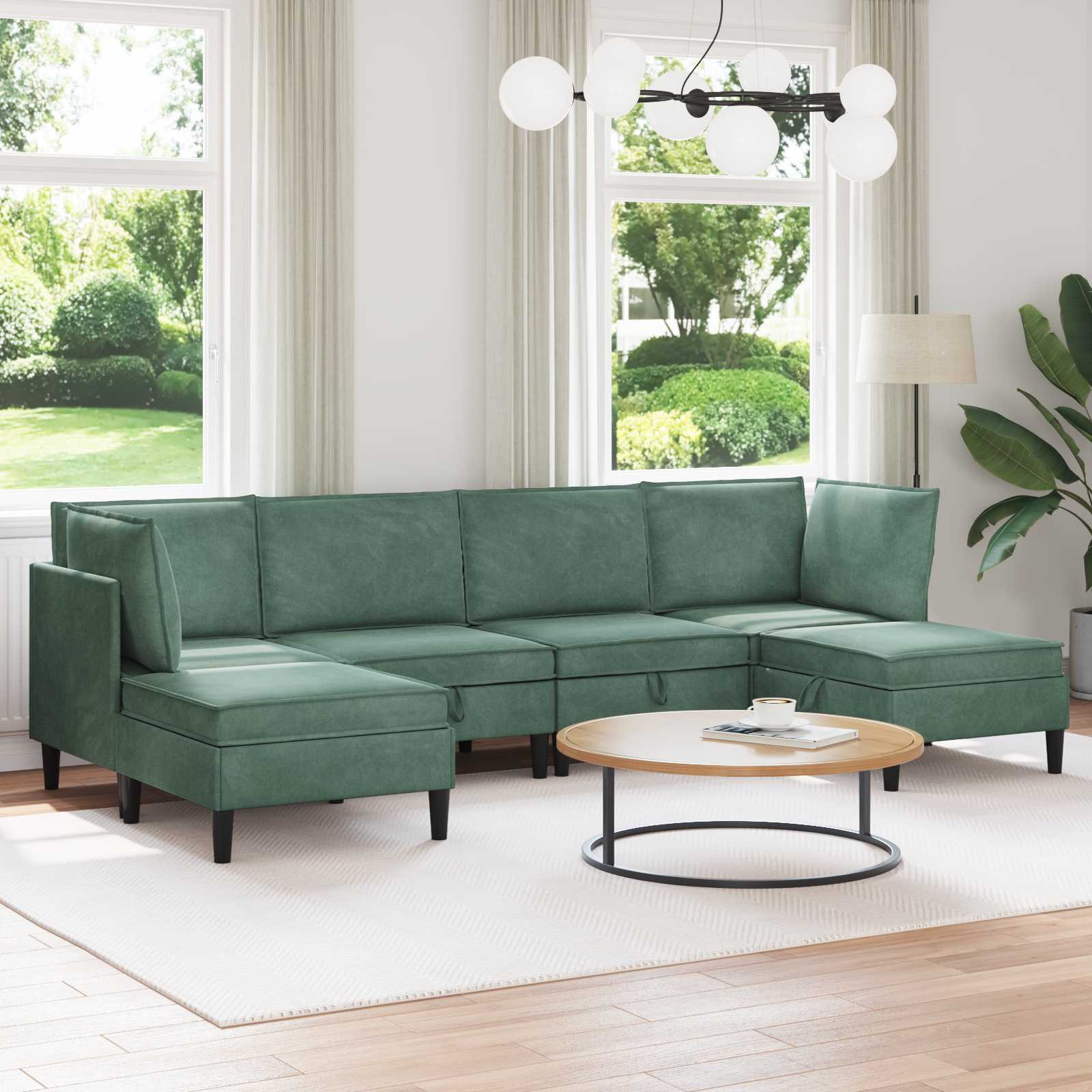 Woonkamer Meubelset met kussen 6 pcs Zeegroen Fluweel