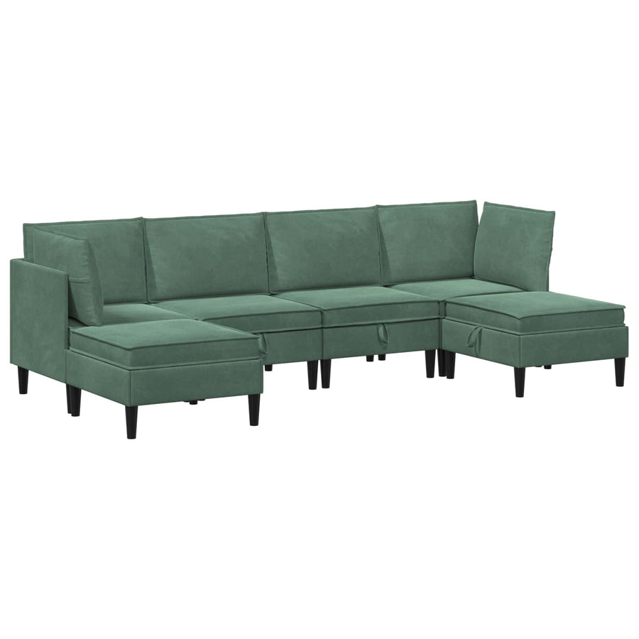 Woonkamer Meubelset met kussen 6 pcs Zeegroen Fluweel
