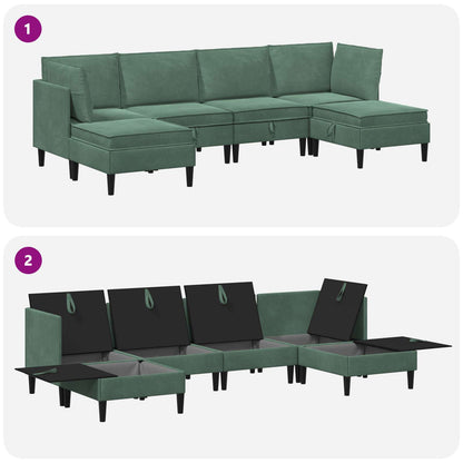 Woonkamer Meubelset met kussen 6 pcs Zeegroen Fluweel