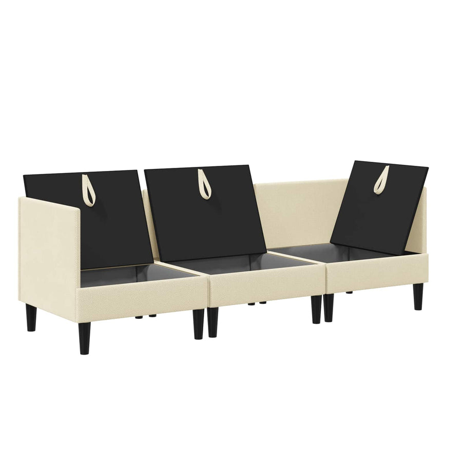 Woonkamer Meubelset 3 pcs Crèmekleurig Stof