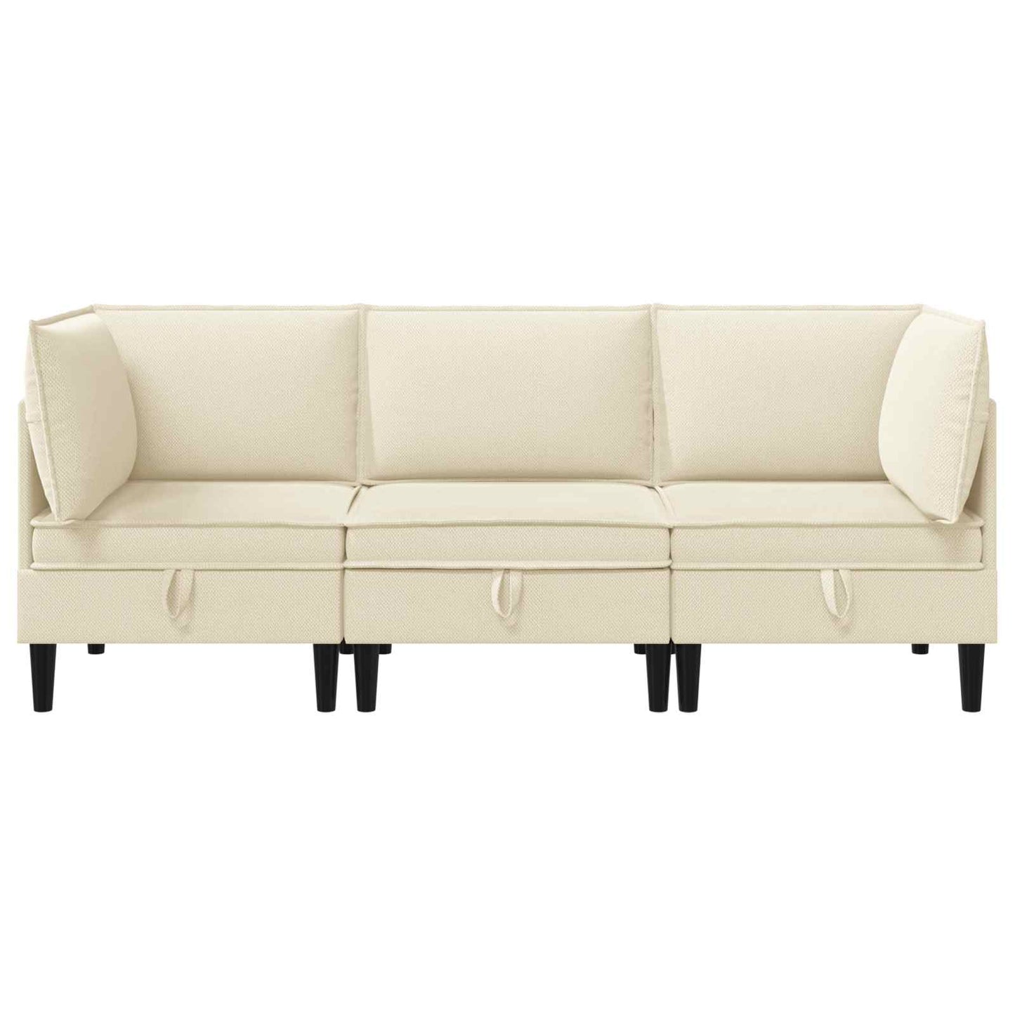 Woonkamer Meubelset 3 pcs Crèmekleurig Stof