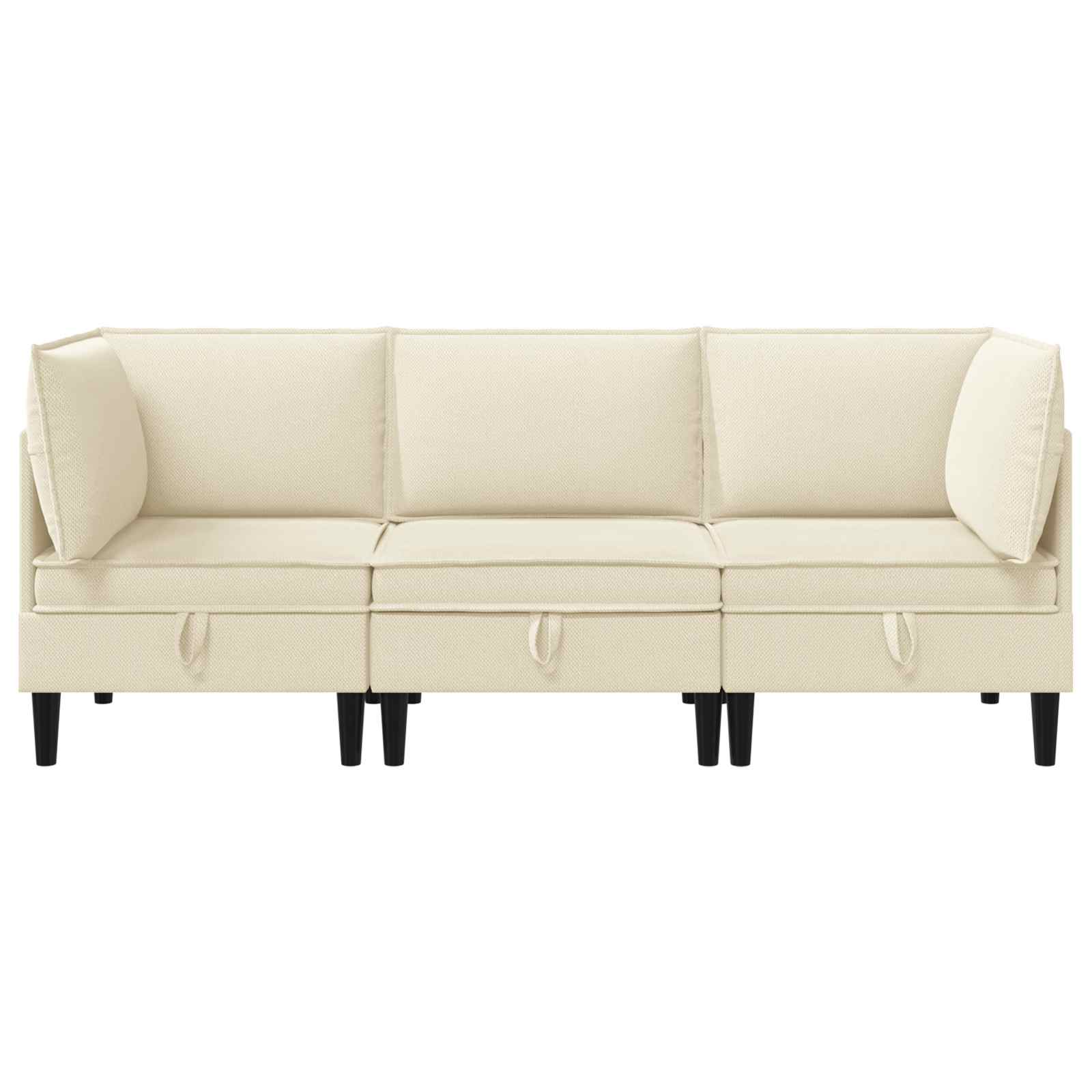 Woonkamer Meubelset 3 pcs Crèmekleurig Stof