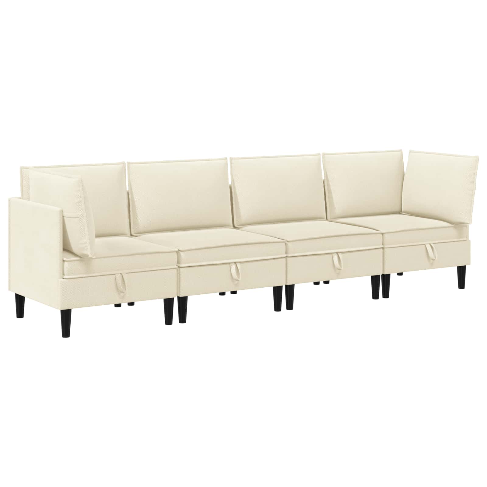 Woonkamer Meubelset 4 pcs Crèmekleurig Stof