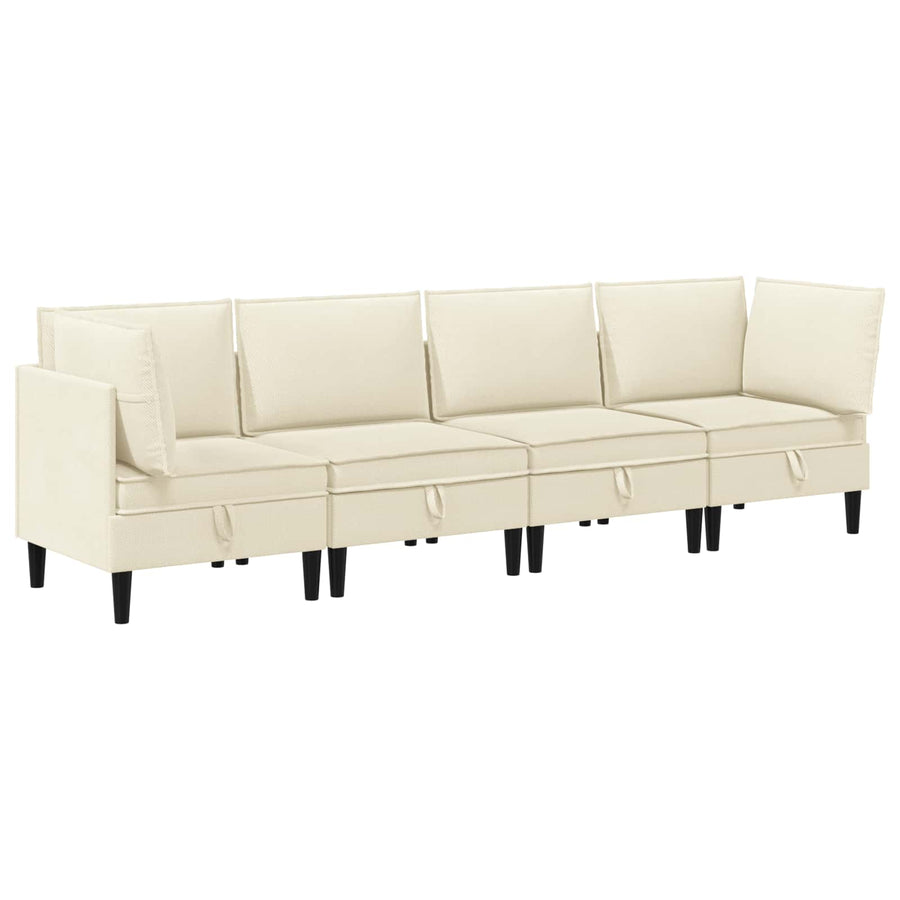 Woonkamer Meubelset 4 pcs Crèmekleurig Stof