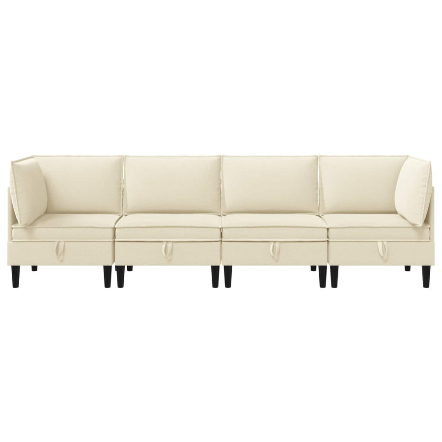 Woonkamer Meubelset 4 pcs Crèmekleurig Stof