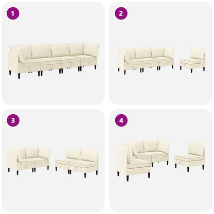 Woonkamer Meubelset 4 pcs Crèmekleurig Stof