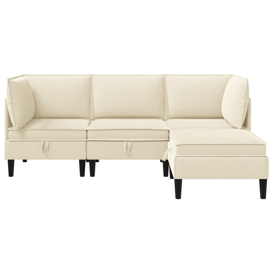 Woonkamer Meubelset 4 pcs Crèmekleurig Stof