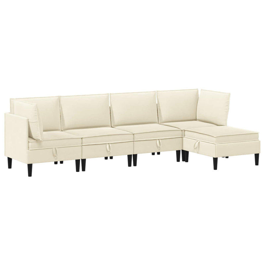 Woonkamer Meubelset 5 pcs Crèmekleurig Stof