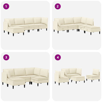 Woonkamer Meubelset 5 pcs Crèmekleurig Stof