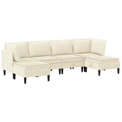 Woonkamer Meubelset 6 pcs Crèmekleurig Stof