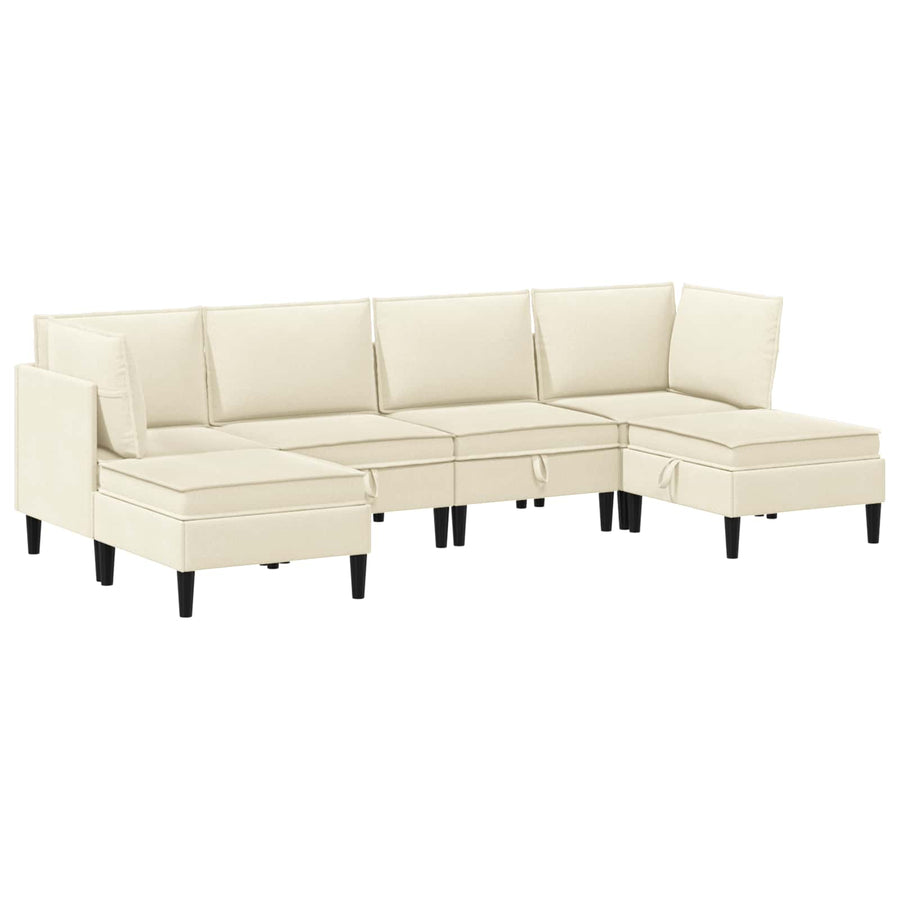Woonkamer Meubelset 6 pcs Crèmekleurig Stof