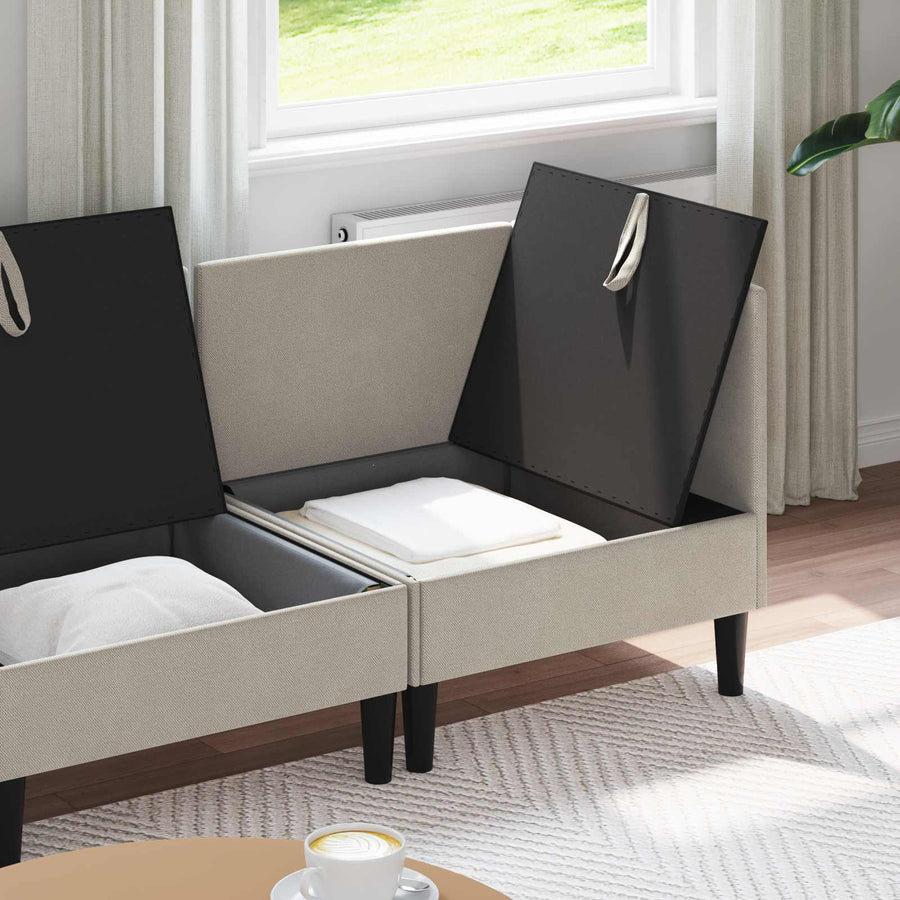 Woonkamer Meubelset 3 pcs Havermout Stof