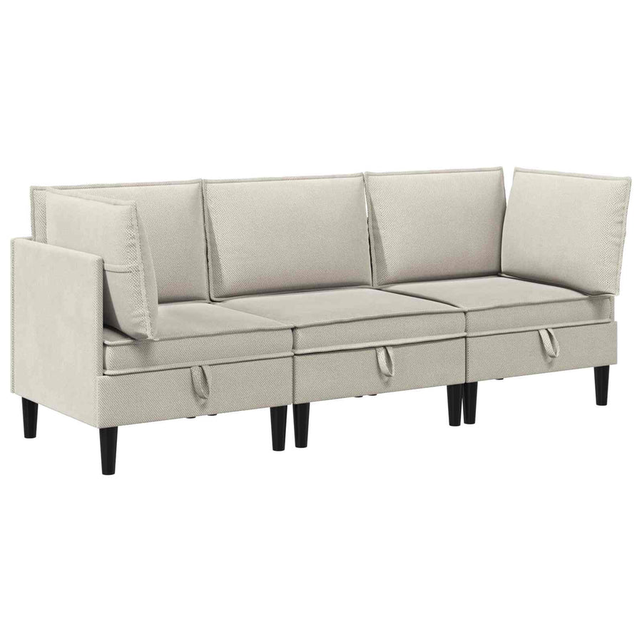 Woonkamer Meubelset 3 pcs Havermout Stof