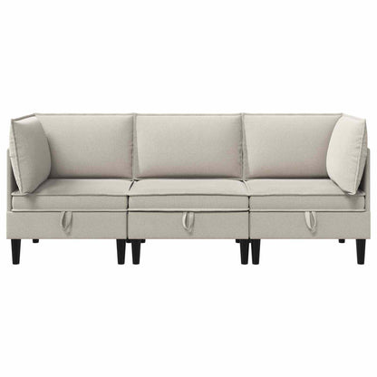 Woonkamer Meubelset 3 pcs Havermout Stof