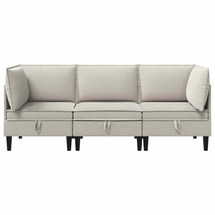 Woonkamer Meubelset 3 pcs Havermout Stof