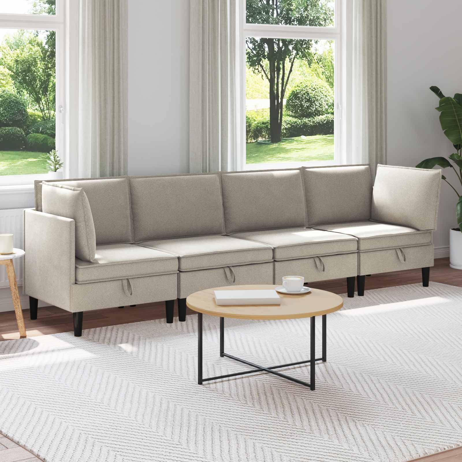 Woonkamer Meubelset 4 pcs Havermout Stof
