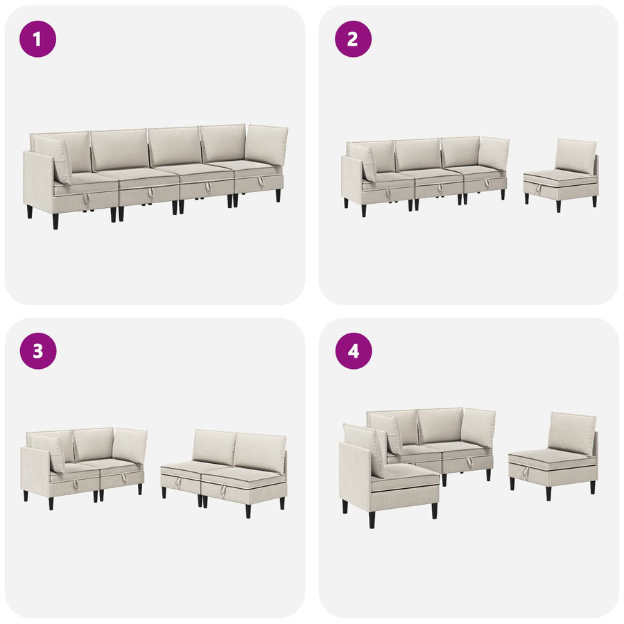 Woonkamer Meubelset 4 pcs Havermout Stof