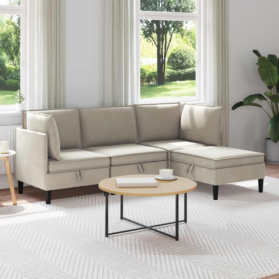 Woonkamer Meubelset 4 pcs Havermout Stof