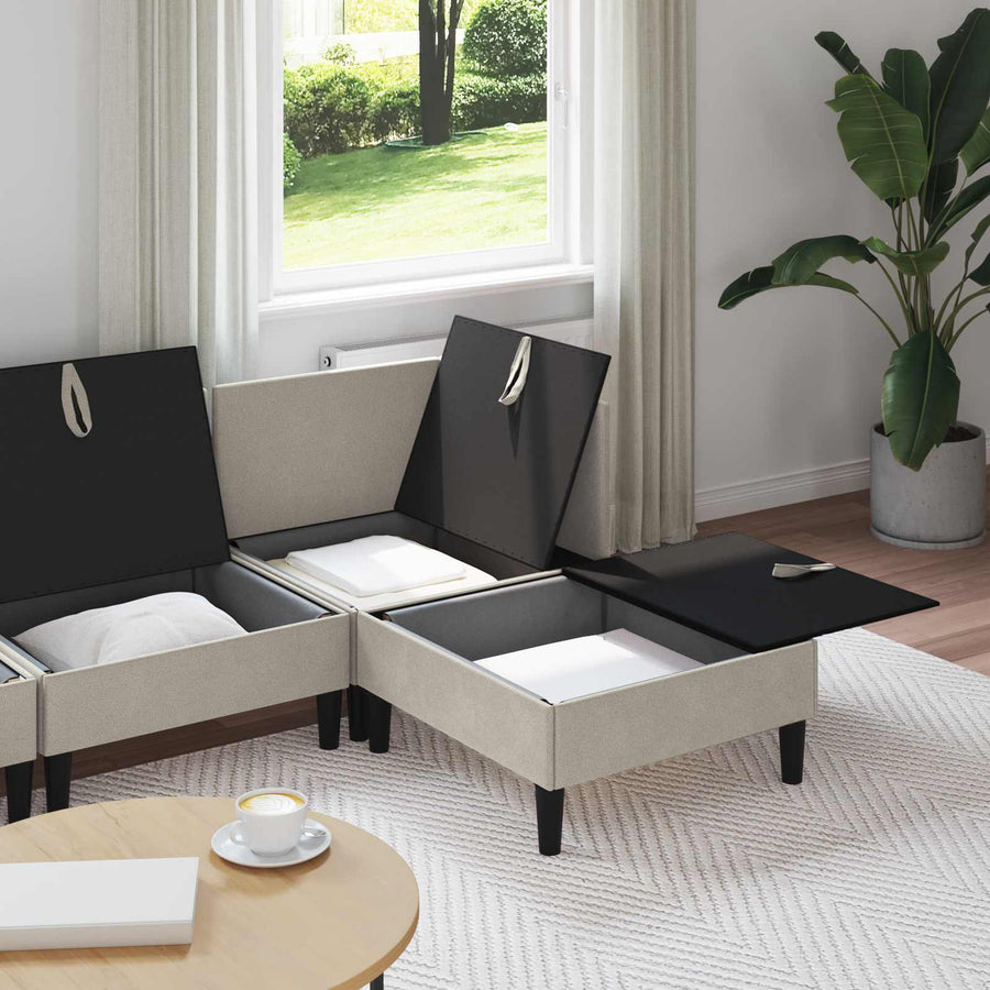 Woonkamer Meubelset 4 pcs Havermout Stof