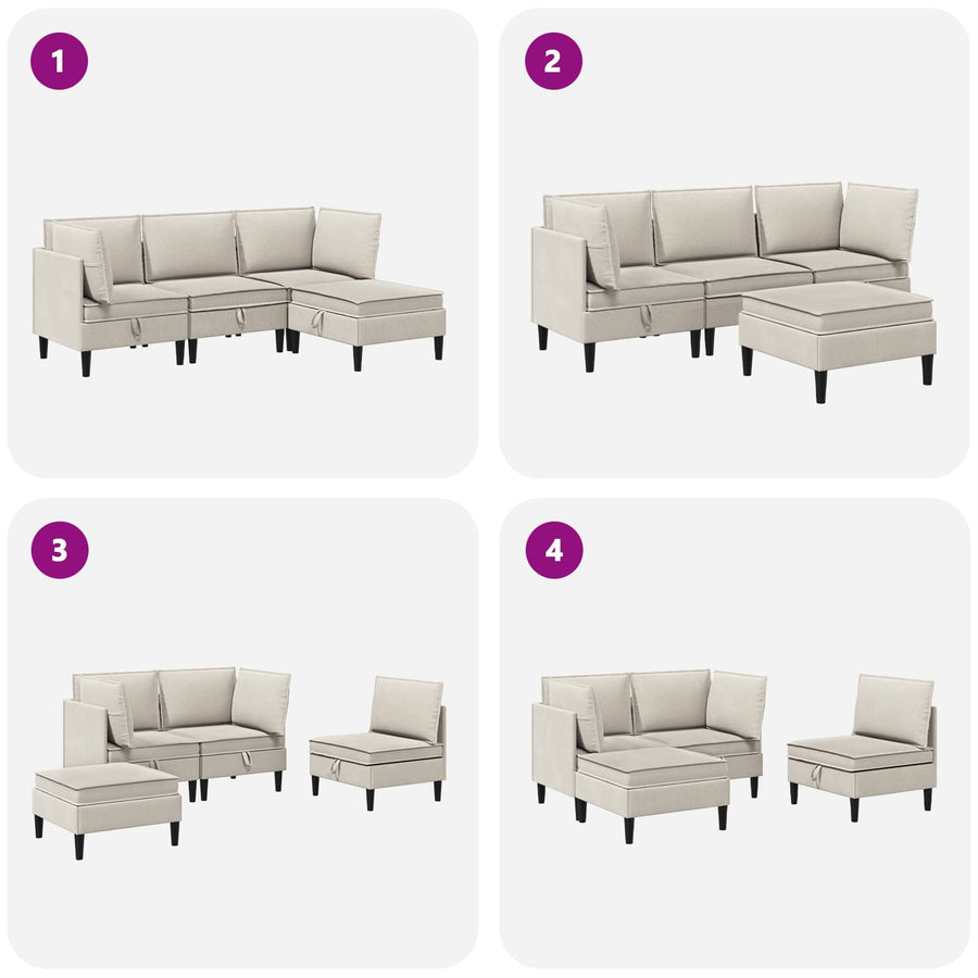 Woonkamer Meubelset 4 pcs Havermout Stof