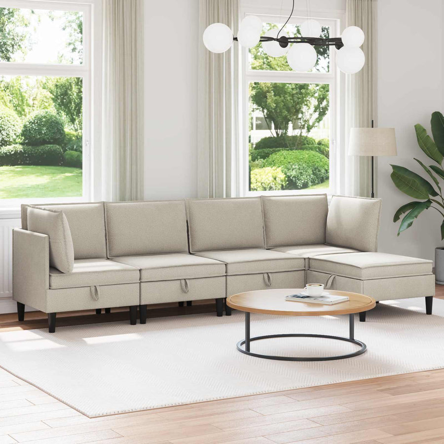 Woonkamer Meubelset 5 pcs Havermout Stof