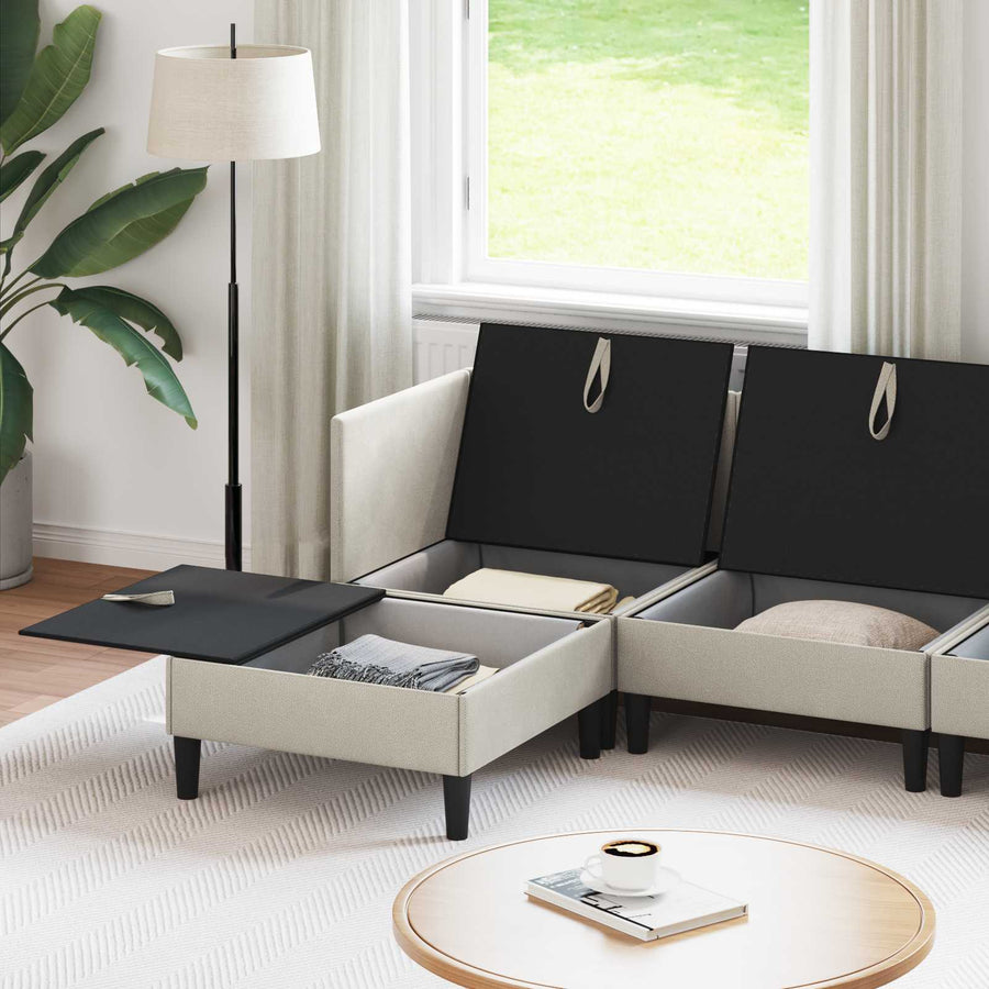 Woonkamer Meubelset 5 pcs Havermout Stof