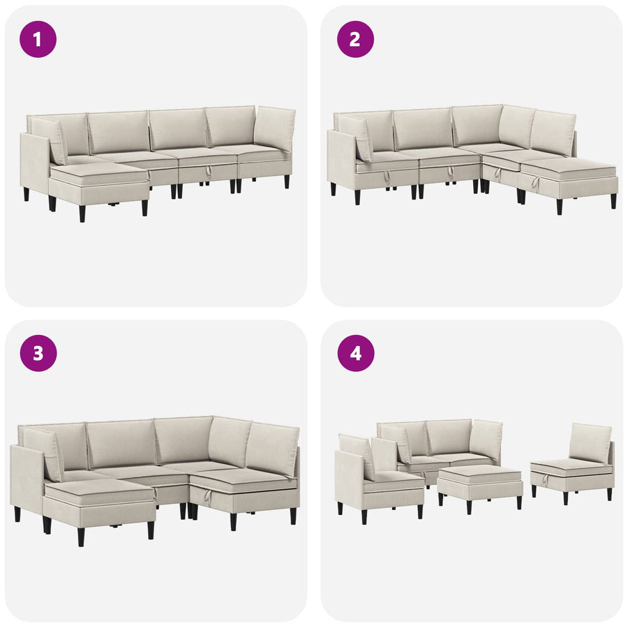Woonkamer Meubelset 5 pcs Havermout Stof
