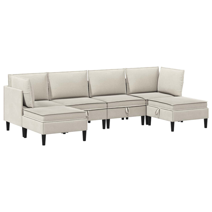 Woonkamer Meubelset 6 pcs Havermout Stof