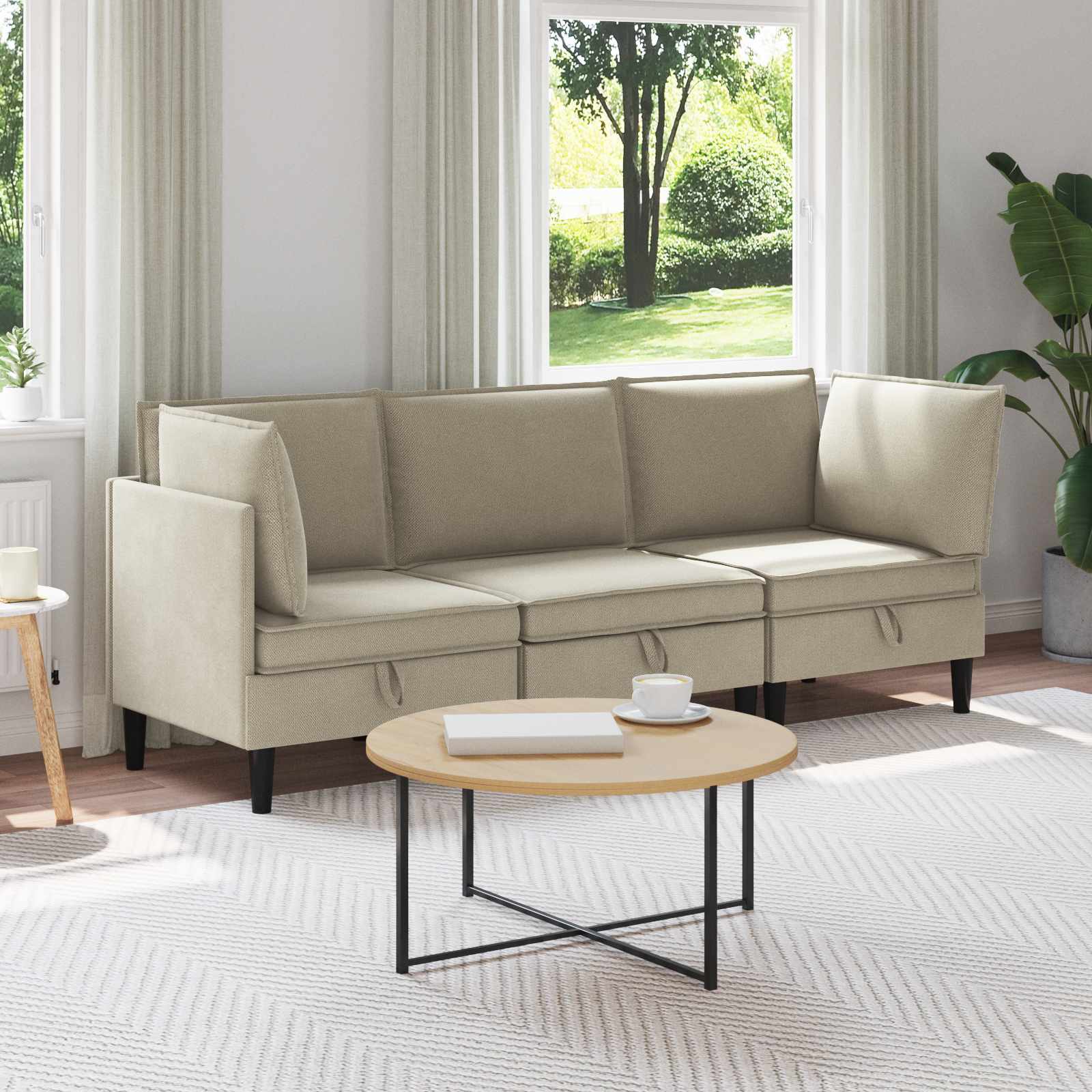 Woonkamer Meubelset 3 pcs Zand Stof