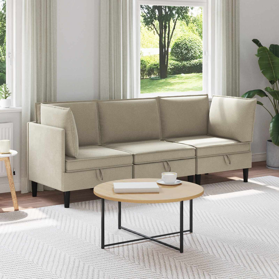 Woonkamer Meubelset 3 pcs Zand Stof
