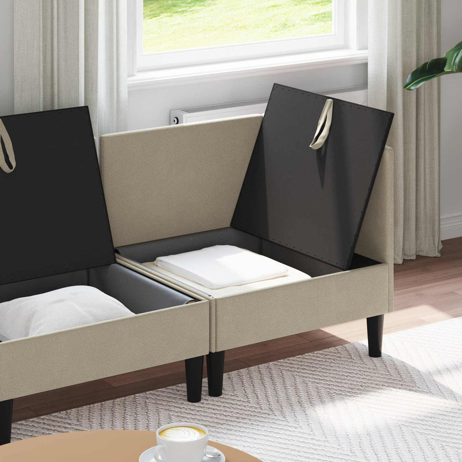 Woonkamer Meubelset 3 pcs Zand Stof