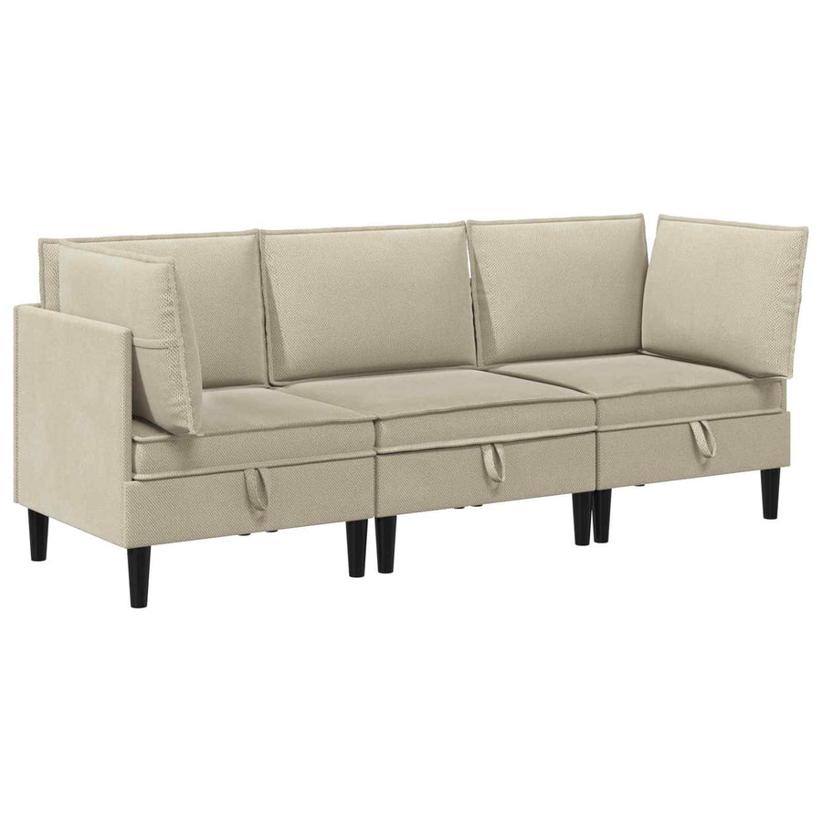 Woonkamer Meubelset 3 pcs Zand Stof