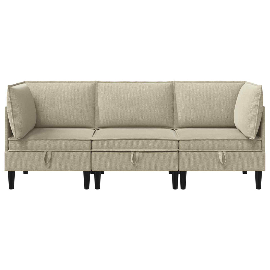Woonkamer Meubelset 3 pcs Zand Stof