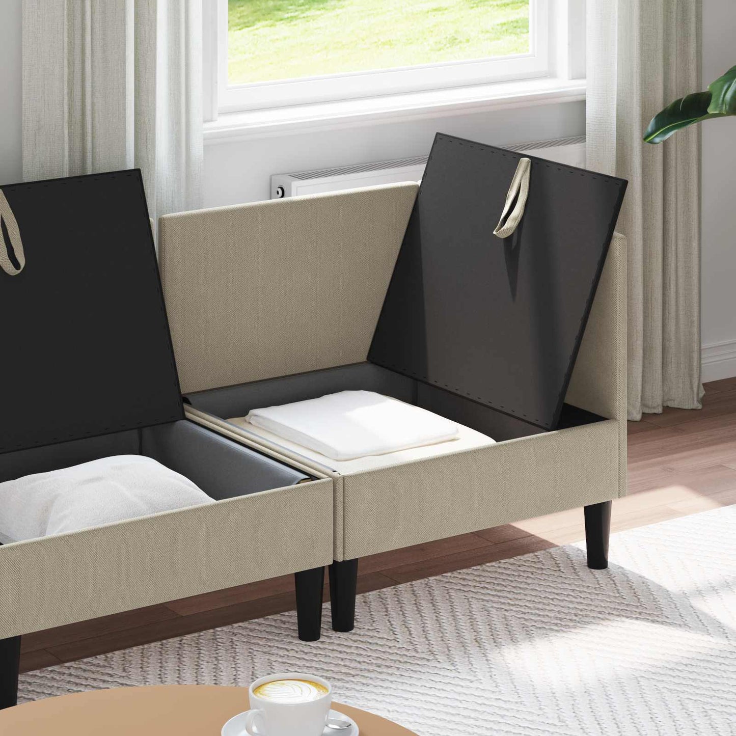 Woonkamer Meubelset 4 pcs Zand Stof