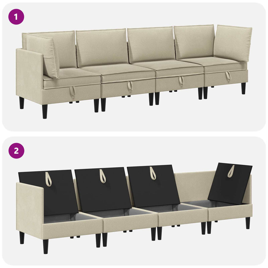 Woonkamer Meubelset 4 pcs Zand Stof