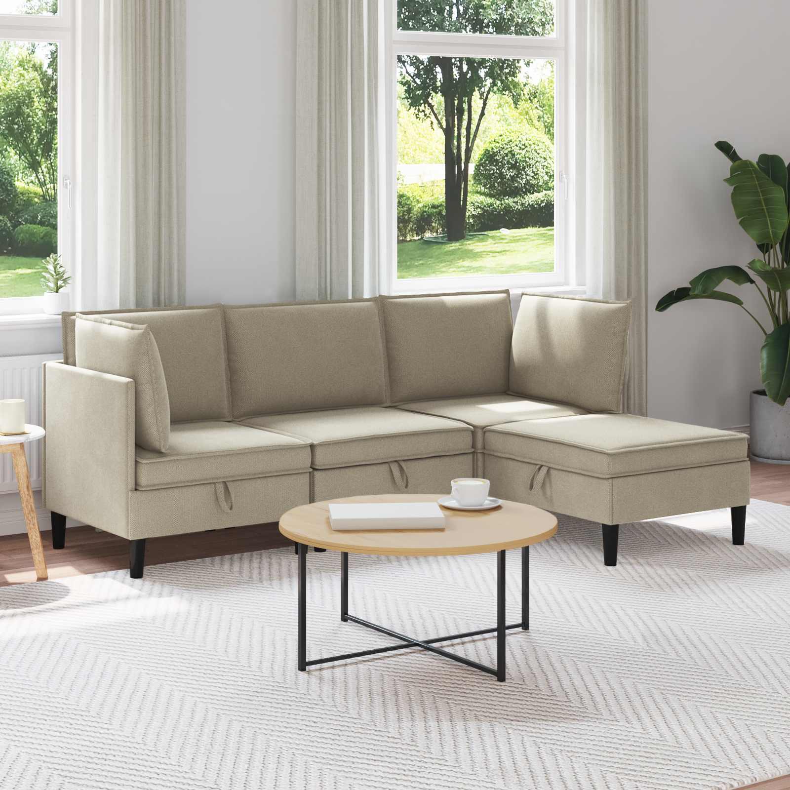 Woonkamer Meubelset 4 pcs Zand Stof
