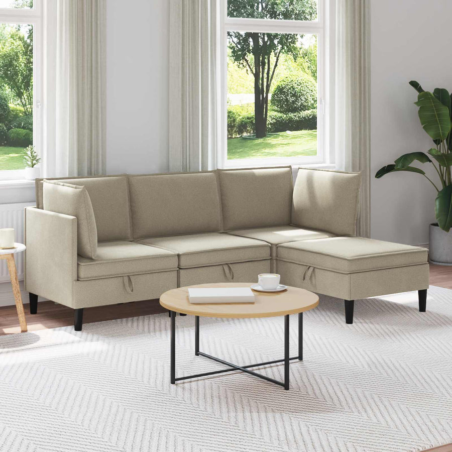 Woonkamer Meubelset 4 pcs Zand Stof