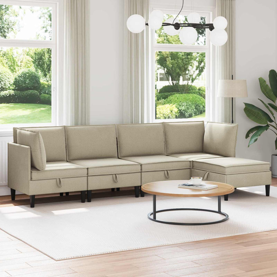 Woonkamer Meubelset 5 pcs Zand Stof