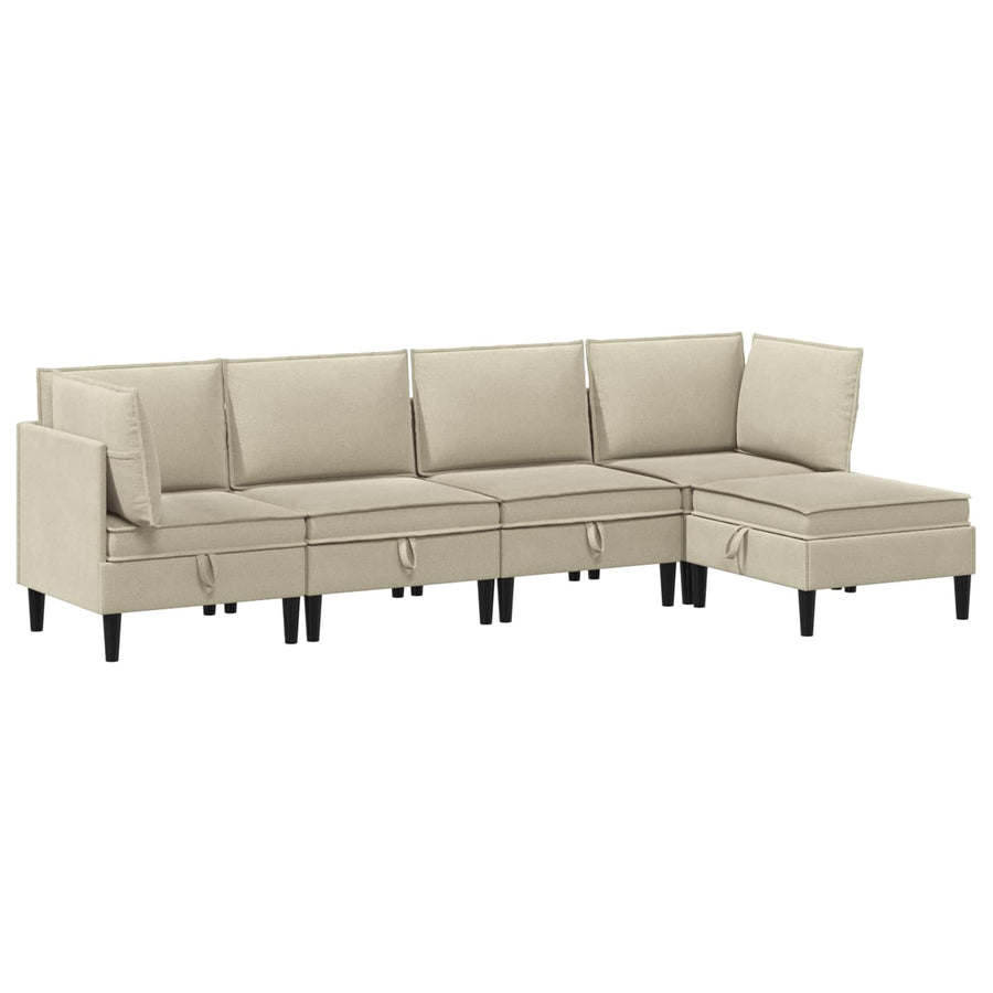 Woonkamer Meubelset 5 pcs Zand Stof