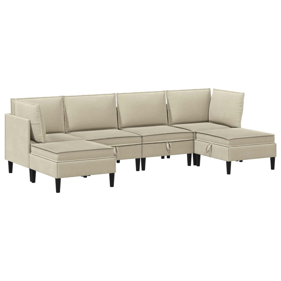 Woonkamer Meubelset 6 pcs Zand Stof